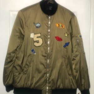 Forever 21 Army green jacket with patches